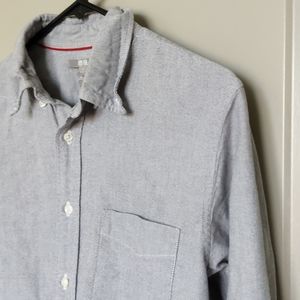 Uniqlo men's button down shirt grey slim sz small